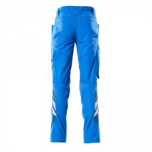 Pants with elastic inserts and knee pockets azure blue , dimensions 76С46 - 90С62