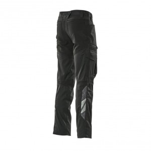 Pants with elastic inserts and thigh pockets black , dimensions 76С46 - 90С62