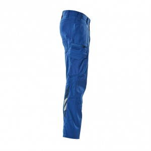Pants with elastic inserts and thigh pockets azure blue , dimensions 76С46 - 90С62