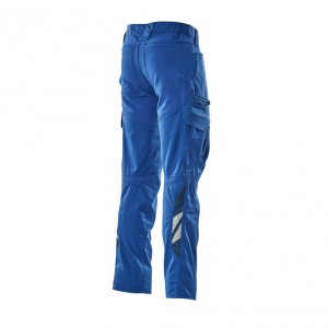 Pants with elastic inserts and thigh pockets azure blue , dimensions 76С46 - 90С62