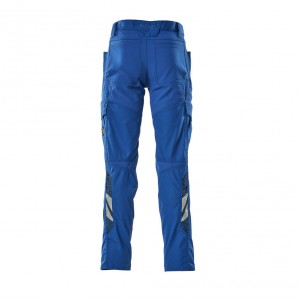Pants with elastic inserts and thigh pockets azure blue , dimensions 76С46 - 90С62