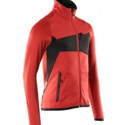 Fleece top with zipper red / black , dimensions XS-5XL