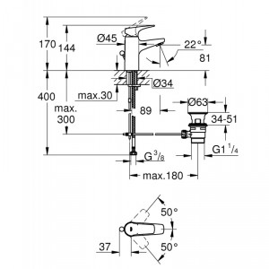 Single-lever mixer tap Bauflow, S-size, standing