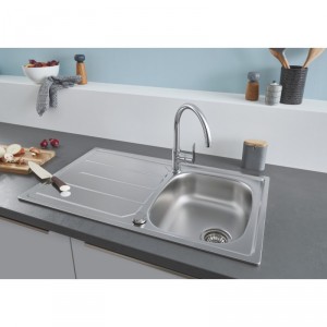 Kitchen sink K200, 500 x 860 mm. and BauEdge faucet