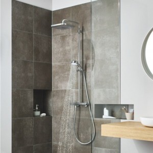 Shower system with thermostat for wall mounting Tempesta Cosmopolitan 250 cube
