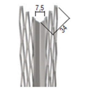 Aluminum corner for plaster 34x34 mm, 3.0 m