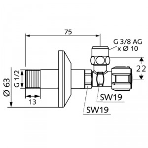 Adjustable corner tap Schell comfort , 1/2 (054070699)
