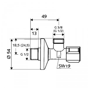 Adjustable corner tap with filter Schell comfort , 1/2*1/2