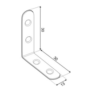 Ъглова планка FKW 30 , 30x30x13x2,0 mm , 4 бр.