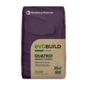 Limestone portland cement QUATRO CEM II B-V 42.5 N , 25 kg.