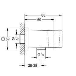 Държач стенен за душ Euphoria Cube 26370AL0