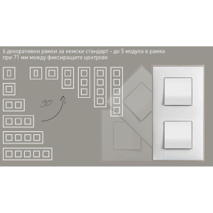 Deviator key Legrand BTICINO Classia RW4003M2 , 2 modules, 10A, white