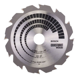 Circular saw blade Bosch 2608640633 , Construct Wood , 190x30x2.6 , 12Т