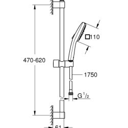 Fixed shower with 2 sprays Grohe 267482433 , Tempesta 110