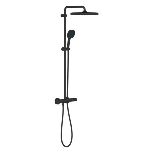 Shower system with thermostat Tempesta Cube 250, black mat