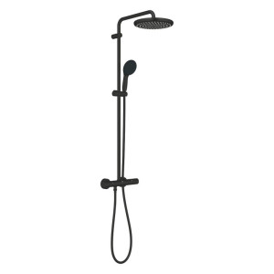 Shower system with thermostat Tempesta System 250, black mat