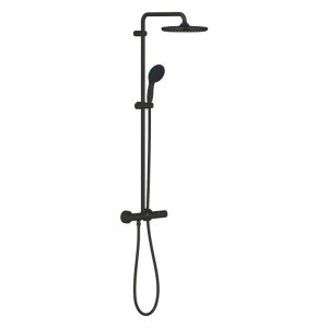 Shower system with thermostat Tempesta System 250, black mat