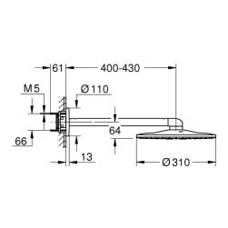 Shower head with 2 jets Rainshower SmartActive 310 , 430 мм. , 22123KF0