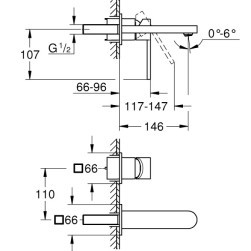 Двудупков смесител за умивалник GROHE Plus 29303003 , M размер