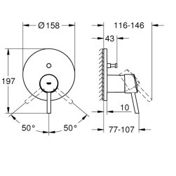 Single-lever mixer with 2-speed switch Concetto 24054001