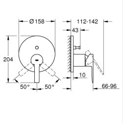 Single-lever mixer with 2-speed switch Lineare 24064001