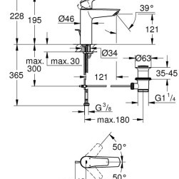 One-handle mixer for sink Eurosmart , 1/2