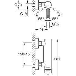 Single lever shower mixer Essence 25252KF1 , 1/2