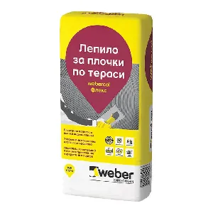 Elastic tile adhesive webercol Flex F605 25 kg.