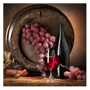 Картина върху стъкло GL066 Wino 4 , 30x30 см.