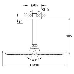 Ceiling shower head set 26067DL0 Rainshower Cosmopolitan 310 , 142 mm