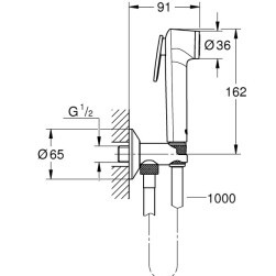 Sanitary shower set with stand and angle valve Tempesta-F 30