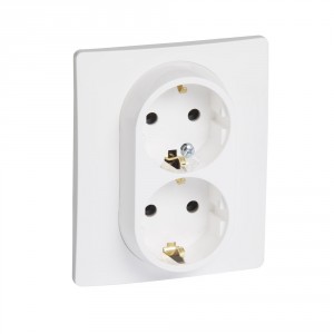 Socket double Shuko Legrand NILOE 764534 , 16A, white