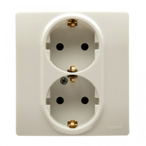 Socket double Shuko Legrand NILOE 764634 , 16A, cream