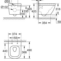 Console toilet bowl Euro Ceramic 39206000