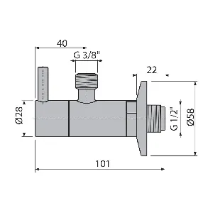 Кран ъглов с филтър ARV001-GM-B , 1/2“x3/8“ , черен мат