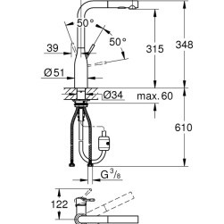 Kitchen faucet Essence 30270AL0 , graphite