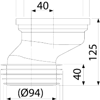  Маншон за WC къс ексцентрик 40 мм. , A991-40