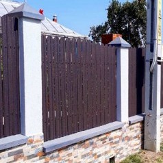 Metal lamella fences two-sided 1.50 m Dark Wood Box , 25 pcs