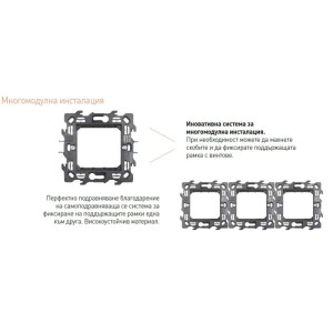 Bearing frame Legrand BTICINO Classia R4702, 2 modules, screw assembly