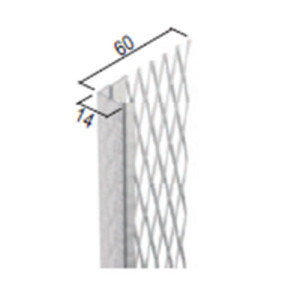  Galvanized plaster border profile, 60x14 mm., 3.0 m