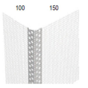  PVC corner with mesh 100x150 mm, 2.5 m
