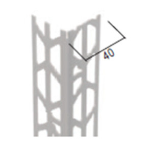 PVC corner profile for plaster 40x40 mm, 3.0 m