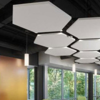 Panels for raster suspended ceilings Mineral Sonic Hexagon , 1363x1180x40 мм.