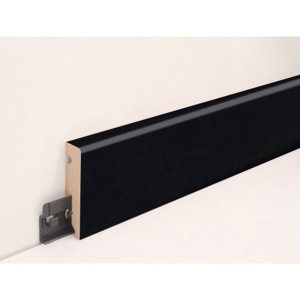 MDF skirting board FU062L1-552180 , 58 mm. , 2.4 m., Black 9005