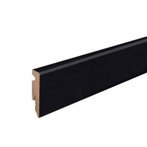 MDF skirting board FU062L1-552180 , 58 mm. , 2.4 m., Black 9005