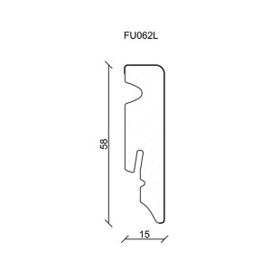 MDF skirting board FU062L1-552175 , 58 mm. , 2.4 m., Khaki 7006