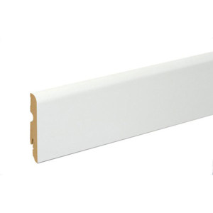 MDF skirting board FU077L1 , 80 mm. , 2.4 m. , white