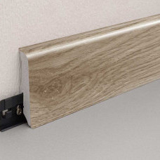 PVC skirting board K0210L , 59 mm. , 2.4 m., Smoky oak