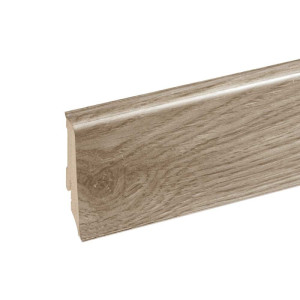 PVC skirting board K0210L , 59 mm. , 2.4 m., Smoky oak