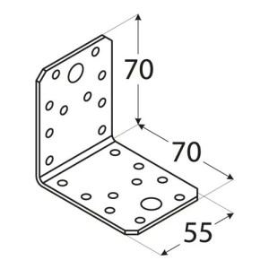 Планка ъглова равнораменна KL 2 , 70х70х55х2.5 mm